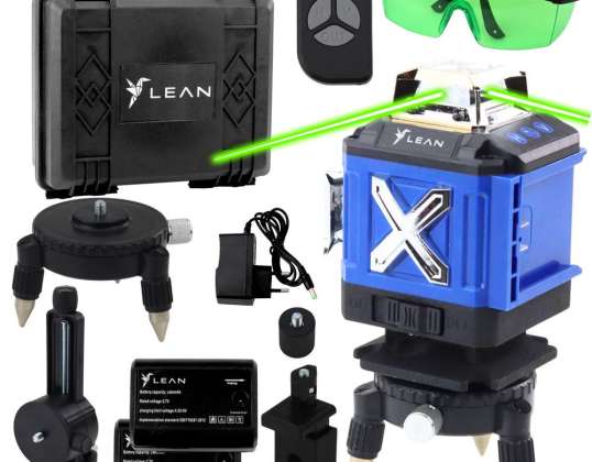 4D Plane Laser Level 16 Lines Case 2 Batteries Blue