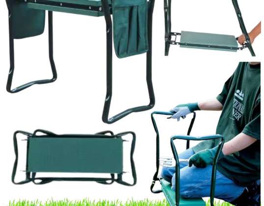 Gartenkniehocker Klappstuhl mit Werkzeugkasten 3in1