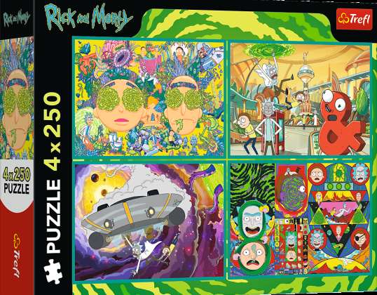 Pussel 4x250 Rick och Mortys galna värld Warner Rick och Morty Trefl 13338