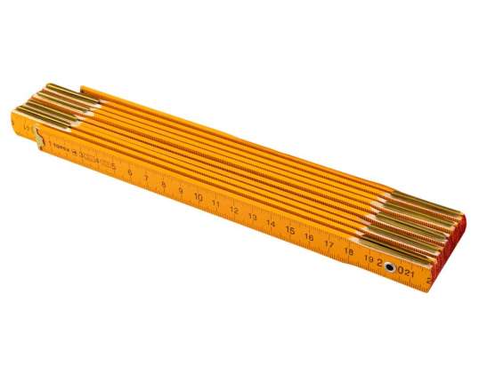 TOP 26C012 1 Houten vouwlint 2 m. geel