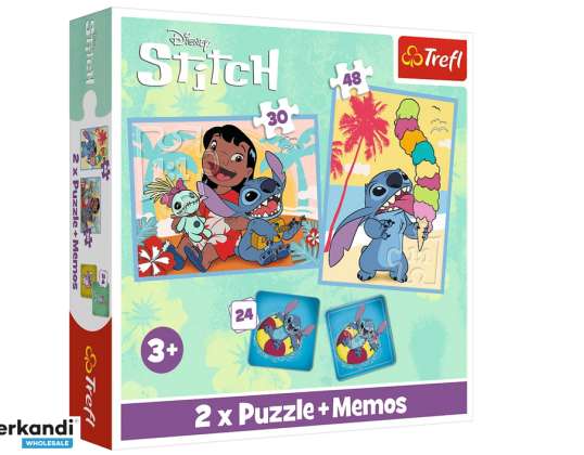 2in1 Memos Jigsaw Puzzle Happy Day Lilo and Stitch Trefl 93585