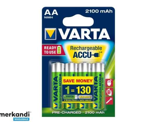 Varta batteri NiMH Mignon AA 2100mAh blisterpakning (pakke med 4) 56706 101 404