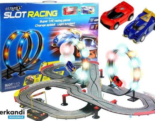 Racerbane 2 Biler Spilleautomater 1:43 Loop Lights