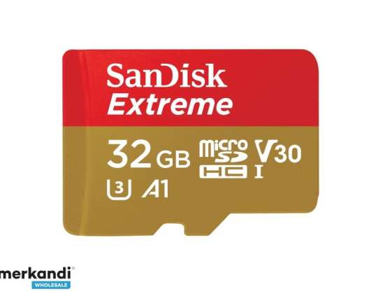 32 GB MicroSDHC SANDISK Extreme R100/W60 C10 U3 V30 A1 wA - SDSQXAF-032G-GN6MA