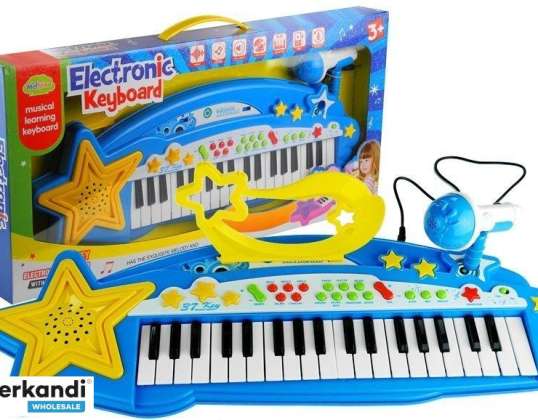 Großes Keyboard 37 Tasten MP3 Mikrofon Blau