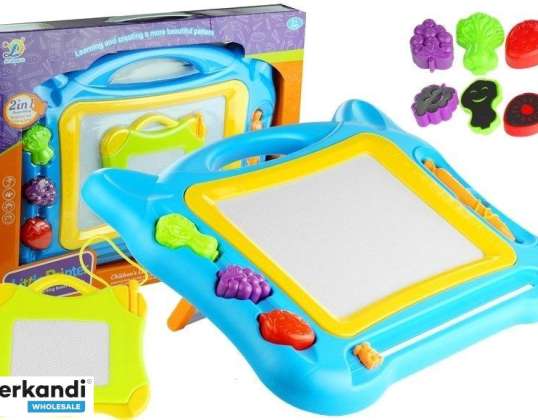 Duży Znikopis Tablica Magnetyczna Stempelki 2w1