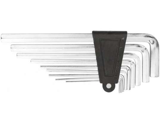 Zeskantsleutels 1.5 10 mm lang. set van 9 stuks.