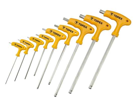 Torx-nøgler type "T" T10 T50. sæt af 9 stk.