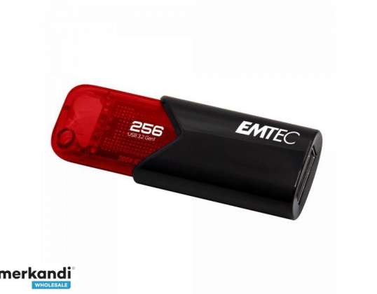 USB FlashDrive 256GB EMTEC B110 Klik let (rød) USB 3.2 (20MB / s)