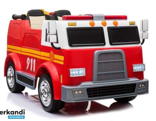 Caminhão de bombeiros alimentado por bateria vermelho para crianças controle remoto LL911