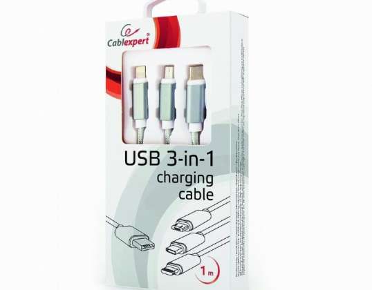 CableXpert 3 in 1 USB Ladekabel 1m CC USB2 AM31 1M S