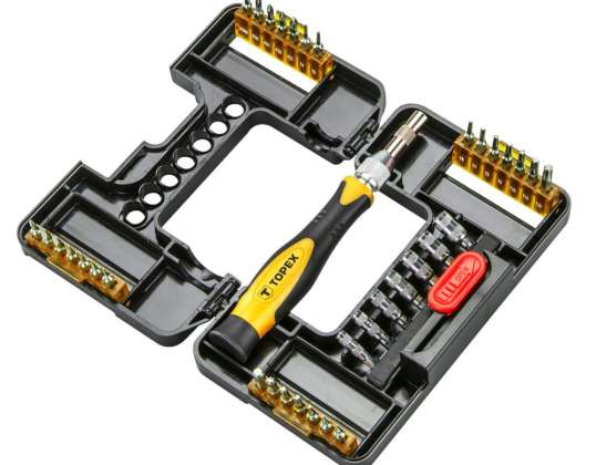 Precision screwdriver bits with handle. 37 pcs.