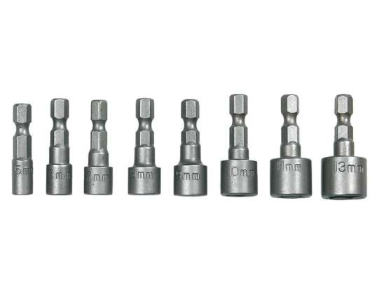 Stecknüsse 1/4&quot;, Set mit 8 Stück.
