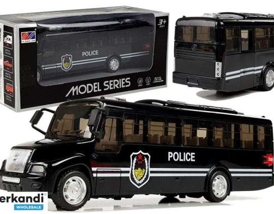 Luces modelo de autobús de policía negro
