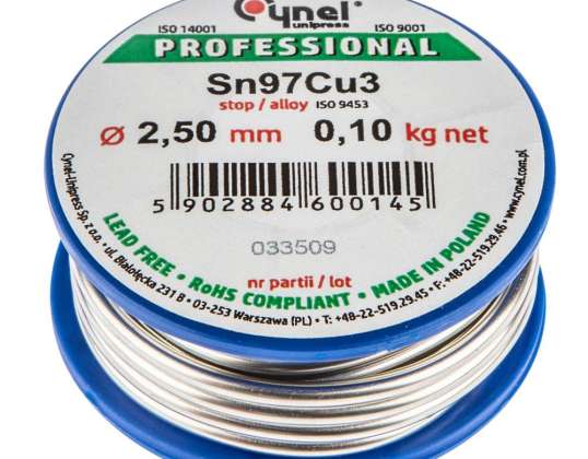 Soiți de sudură 97 Sn. 3 Cu. fir 2.5 mm. 100 g
