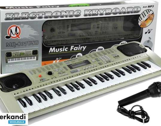 MQ807 Teclado, Órgano, Piano, Micrófono, USB