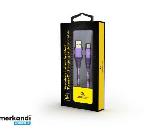 Gembird 2m USB A USB C USB 2.0 480 Mbit/s violet/white CC-USB2B-AMCM-2M-PW