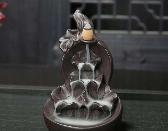 CHIMENEA DE CERÁMICA CASCADA PERFUMADA INCIENSO REFLUJO + 20 MECHAS