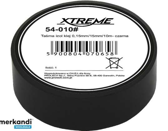 54 010# Duct Selvklebende Tape 0,15mm/15mm/10m Svart