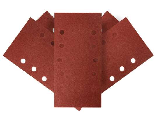 TOP 54H005 Papier de verre velcro 115 x 230 mm. K120. 5 pièces avec trous