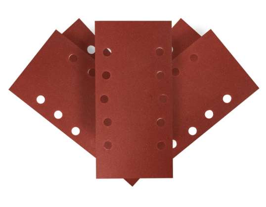 TOP 54H007 Papier de verre velcro 115 x 230 mm. K240. 5 pièces avec des trous