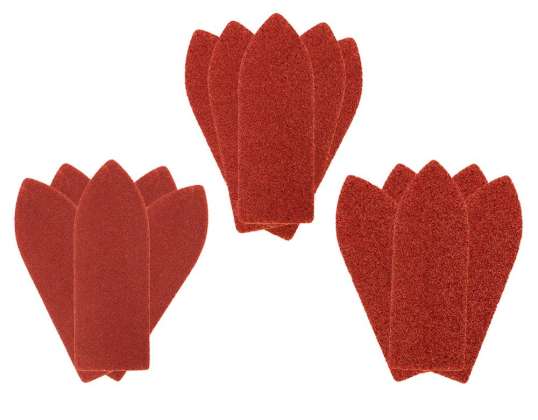 Papier de verre delta avec velcro 32 x 92 mm. K60. K100. K180. ensemble de 15 pièces.