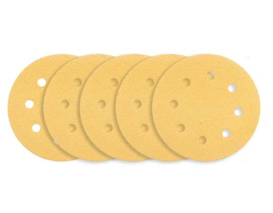Lija con velcro de 180 mm. K80. 5 unidades. con 8 agujeros para lijadora 59G263