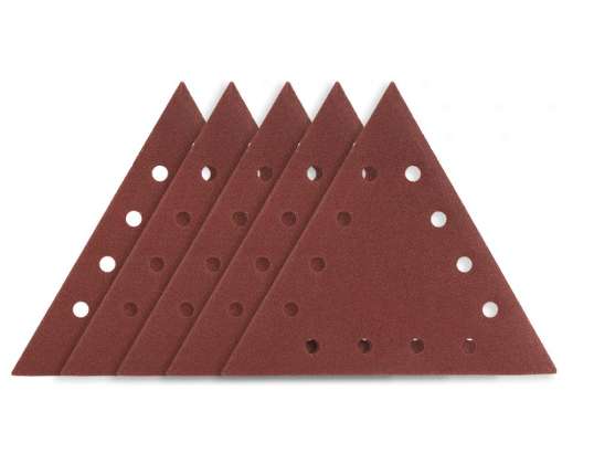Slipepapp med borrelås K80, trekantet med 12 hull, 5 stk for slipemaskin 59G264