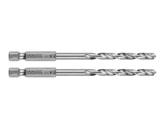Metal Drill Bit Hex 5.5 mm. 2 pcs.