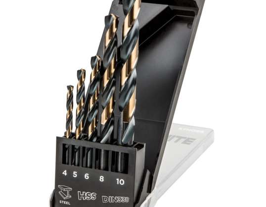 HSS CNC metallbor. 124°. "Pro Tec". 4.0 10 mm. sett med 5 stk.