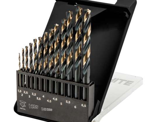 HSS CNC Metal Drill Bits. 124°. "Pro Tec". 1.5   6.5 mm. set of 13 pieces.