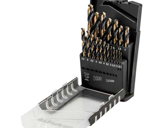 HSS CNC Metal Drills. 124°. "Pro Tec". 1.0 10.0 mm. set of 19 pcs.