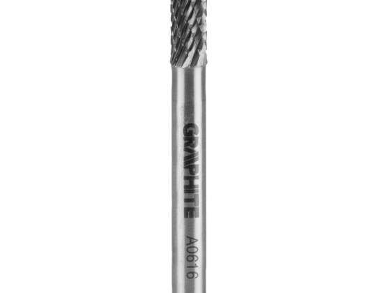 Metalo freza HM tipas A cilindrinė 6 x 16 mm kotas 6 x 45 mm