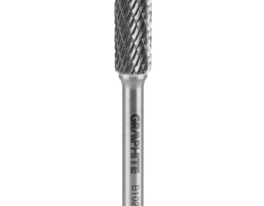 Metalo Freza HM tipas B cilindrinė su pjovimo briaunomis viršuje 10 x 25 mm kotas 6 x 45 mm