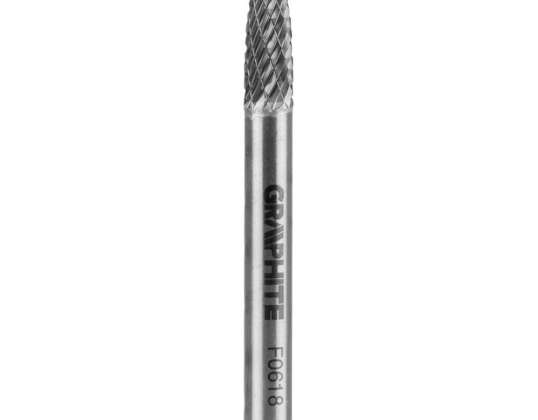 Metalo freza HM tipo F suapvalinta 6 x 18 mm kotas 6 x 45 mm