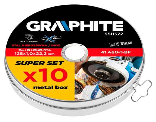 Metāla griešanas disks 125 x 1.0 x 22.2 mm. 41 A60 T BF. INOX. 10 gab.
