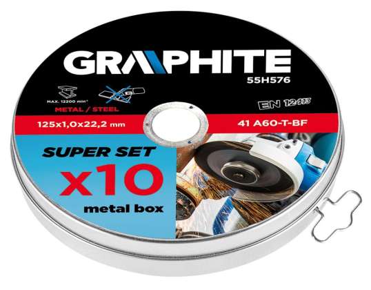 Disco de corte para metal 125 x 1.0 x 22.2 mm. 41 A60 T BF. 10 unidades.