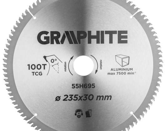 Klinge til sag. hardmetall. 235 x 30 mm. 100 tenner. ALU