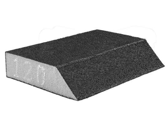 Csiszoló szivacs 125 x 25 x 90 mm, K120, ferde