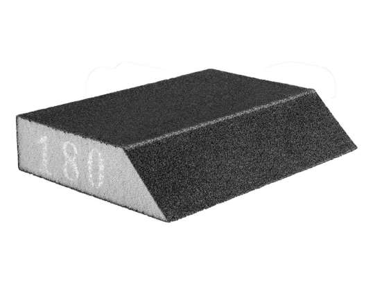 Schuur spons 125 x 25 x 90 mm. K180. schuin