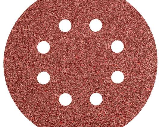 Schuurdisks 125 mm. K40. 5 stuks. met 8 gaten
