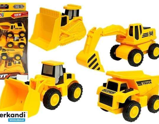 Construction Vehicle Set 4 pieces Friction Drive