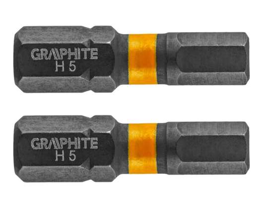 Impact bits HEX5 x 25 mm. 2 pcs.