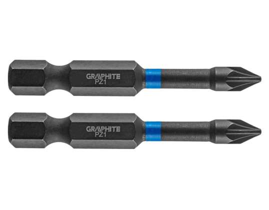 Impact bits PZ1 x 50 mm. 2 stuks.