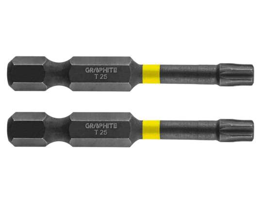 Impact bits TX25 x 50 mm. 2 stuks.