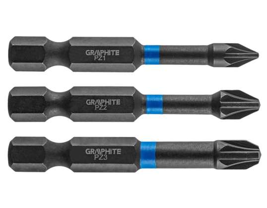 Impact bits PZ1/2/3 x 50 mm. 3 st.