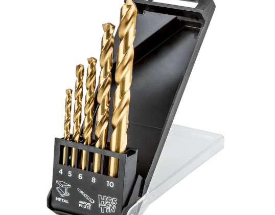 HSS TiN fémfúrók . 4.0   10 mm. 5 db-os készlet.