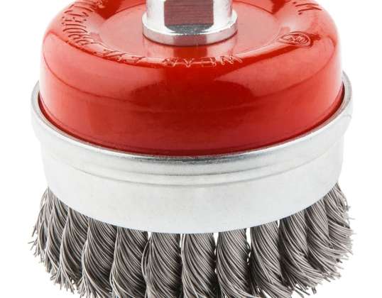 Versterkte draad eindborstel 65 mm x M14. INOX
