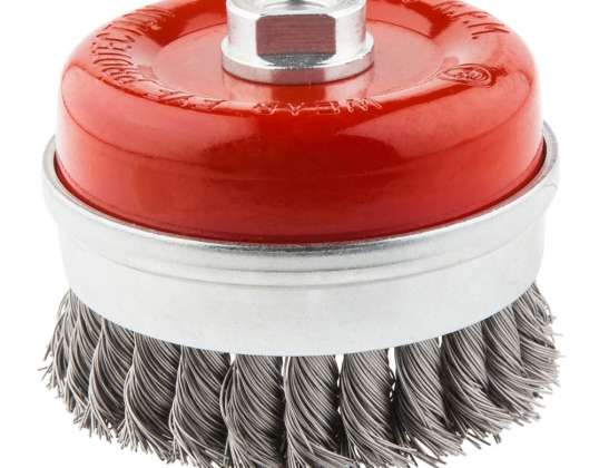 Forsterket stålbørste 100 mm x M14. INOX