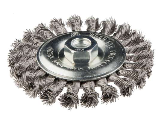 Draadborstel schijf 115 mm x M14. INOX